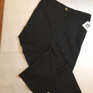 Anne Klein black/white woven check pants sz 8